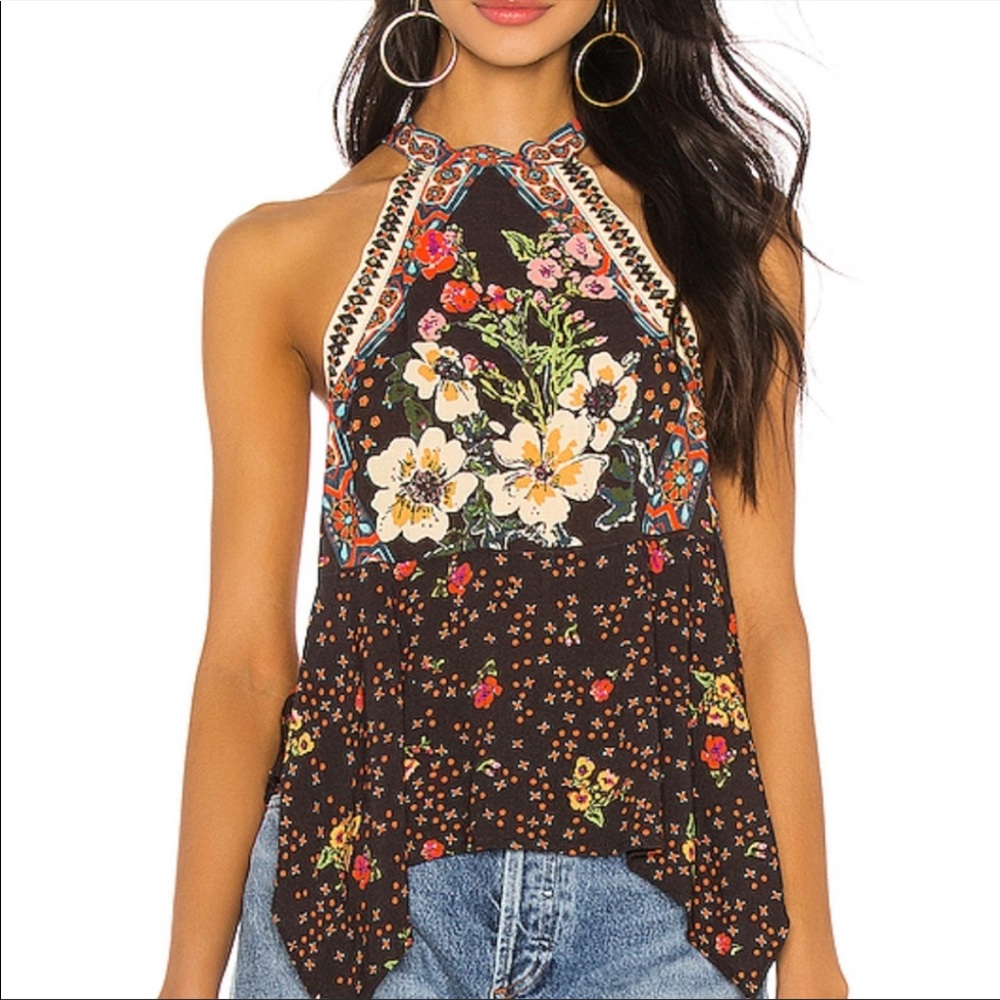Free People Floral Halter Top